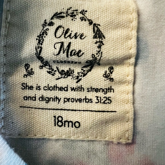 Olive Mae Floral Polka Dot Girls Dress with ruffles Size 18 Months - Picture 4 of 8